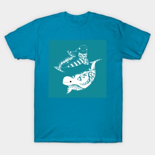 beluga whale in mayan pattern ecopop T-Shirt